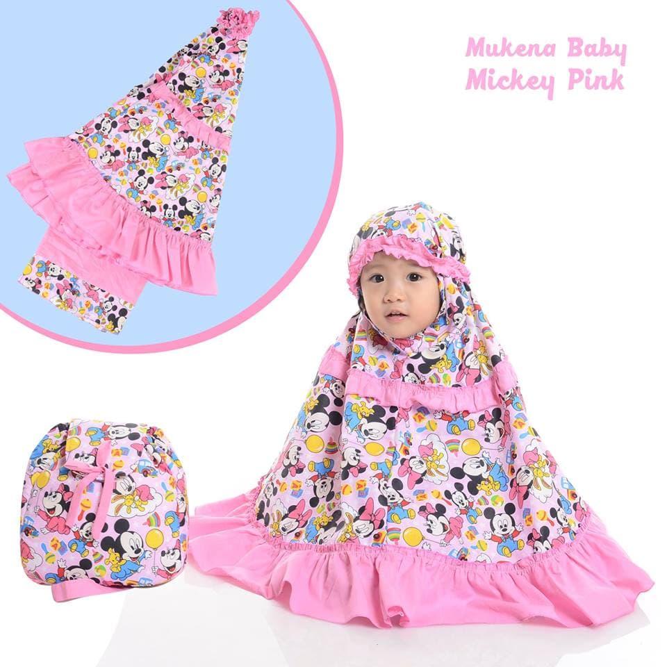 TERLARIS!!! MUKENA ANAK MICKEY PINK SIZE XXS / BABY (1-2 TAHUN) mukena mewah / mukena dewasa / mukena tatuis / mukena anak / mukena bali / mukena katun jepang