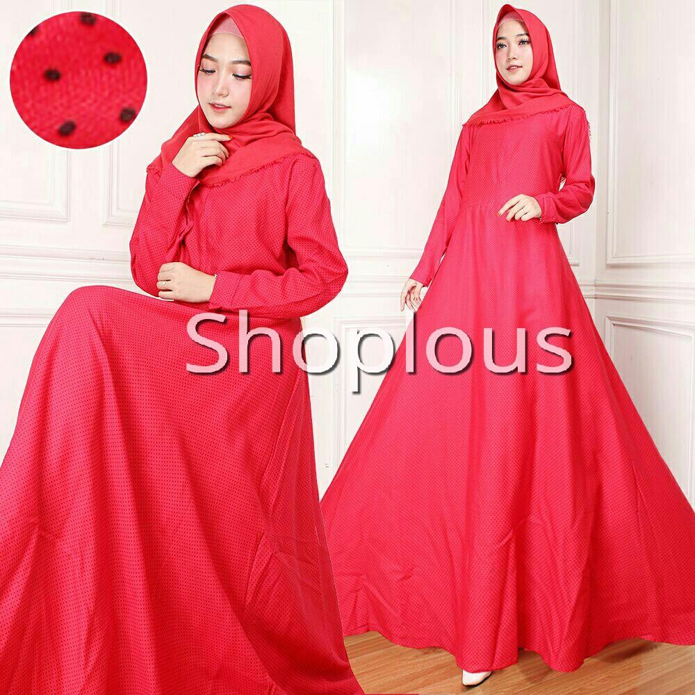 Shoplous Baju Gamis Maxi Dress Muslim Wanita Maxi Nabila (Tidak Dapat Jilbab ) / Dress Muslim / Gamis Wanita / Baju Muslim / Hijab Muslim / Fashion Muslim / Syar'i Muslim / Maxi Dress Lengan Panjang / Gamis Modern