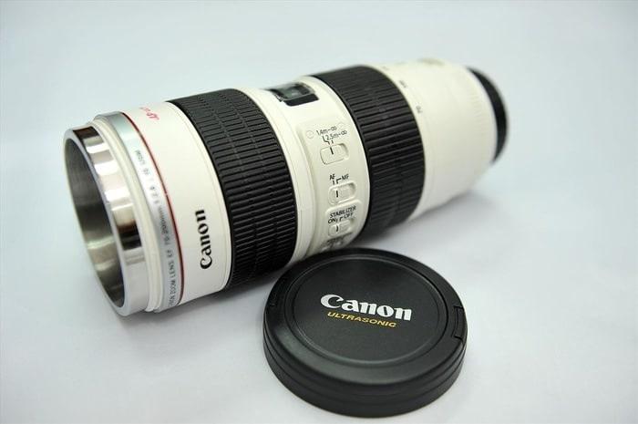 Best Top Seller!! Gelas Botol Mug Lensa Canon Ef 70-200Mm Stainless Steel 560 Ml - Putih - ready stock
