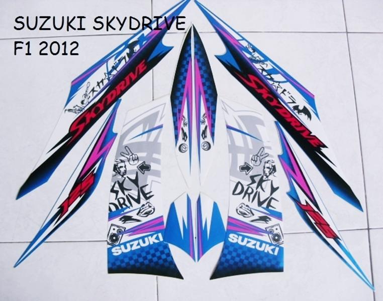 Striping Motor Suzuki Skydrive 2012 Original - Striping Variasi Motor Suzuki Skydrive Biru Merah - Striping SkyDrive 2012 Striping Hijau