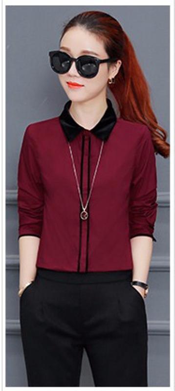GOMI BLUS WANITA KEMEJA WANITA KANTOR PUTIH HITAM NAVY MAROON CASUAL LENGAN PANJANG