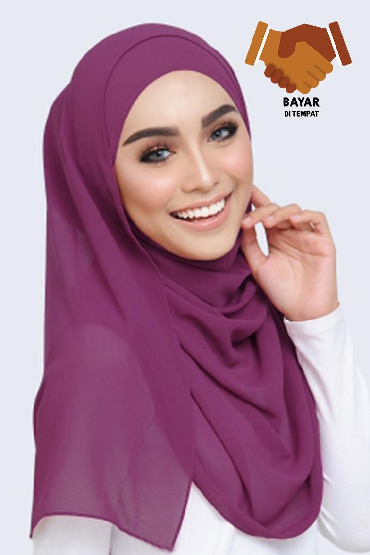 Cotton Bee Pashmina Regular Basic - Eggplant Purple