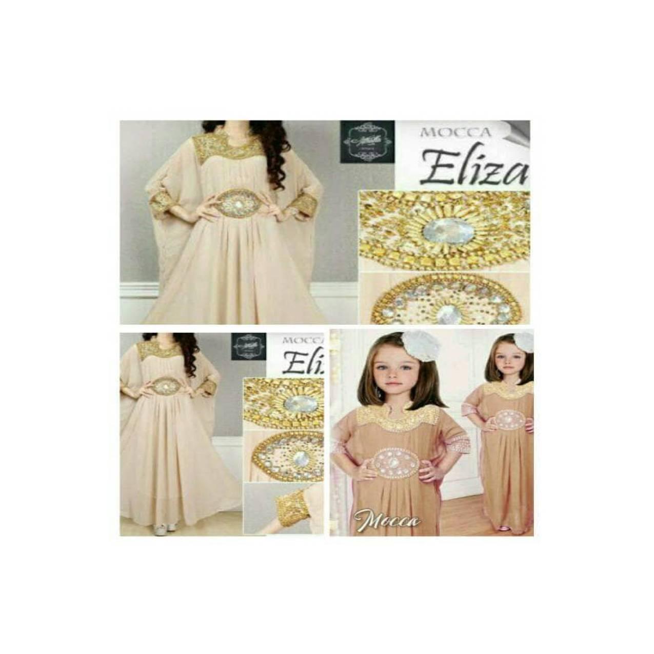 gamis abaya kaftan payet couple ibu dan anak rania