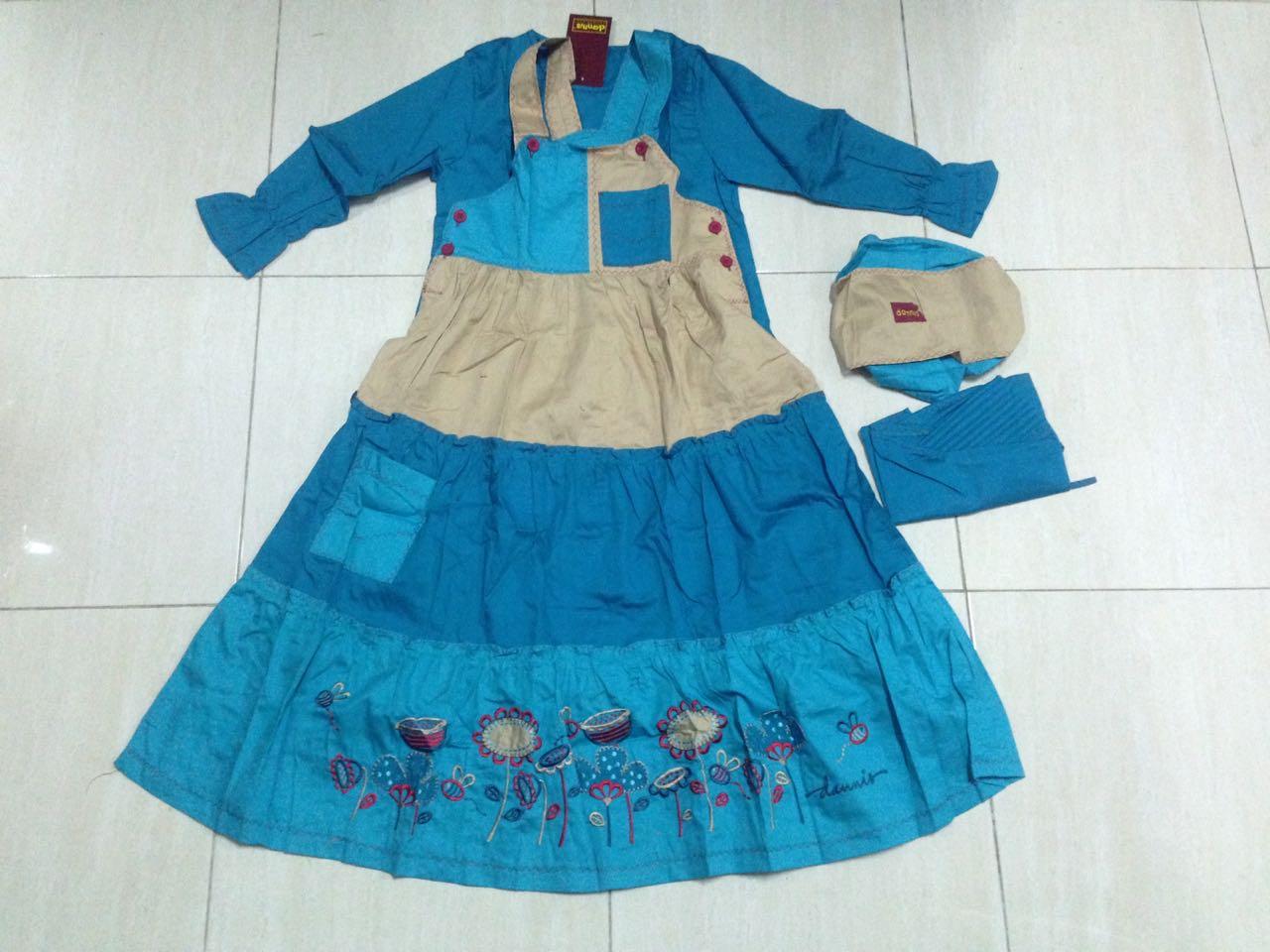 Setelan Overall Dannis Baju Muslim Anak Perempuan tipe Rok C