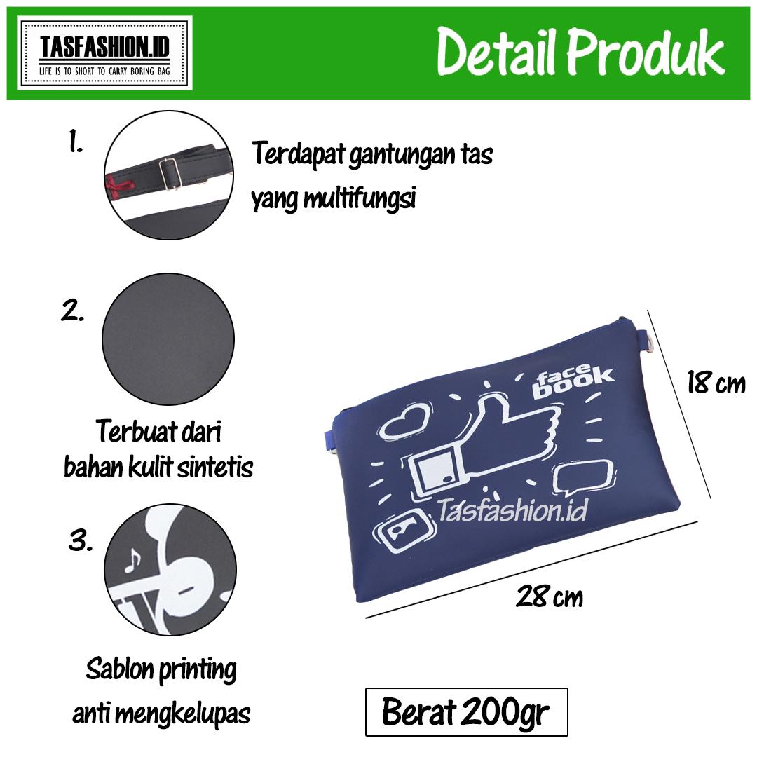 Tas Sling Clutchbag Sablon Facebook Like