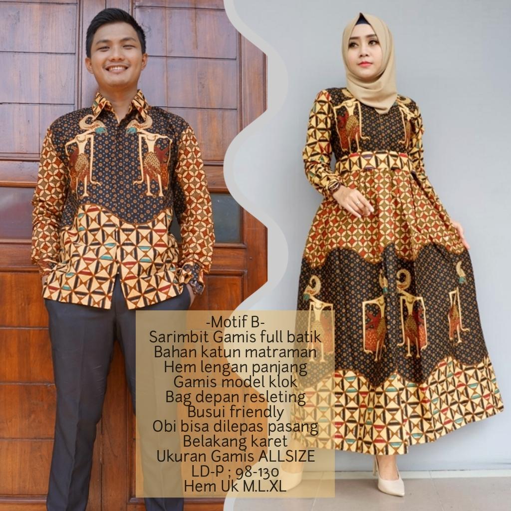 promo setelan keluarga baju sarimbit gamis batik keluarga terbaru bahan katun BSG623B