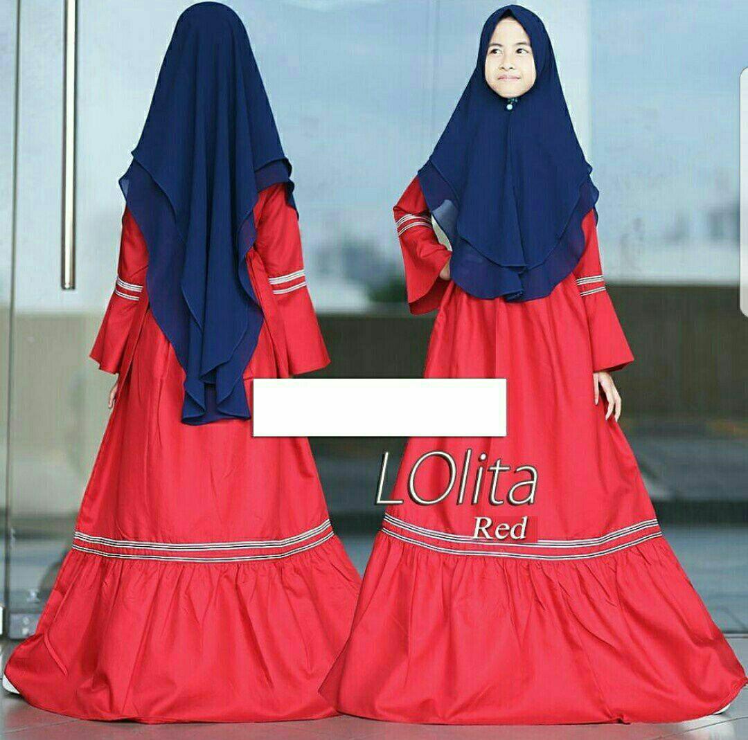 Baju Muslim Anak / Gamis Syari Anak Perempuan / Free Jilbab / Lolita Kid