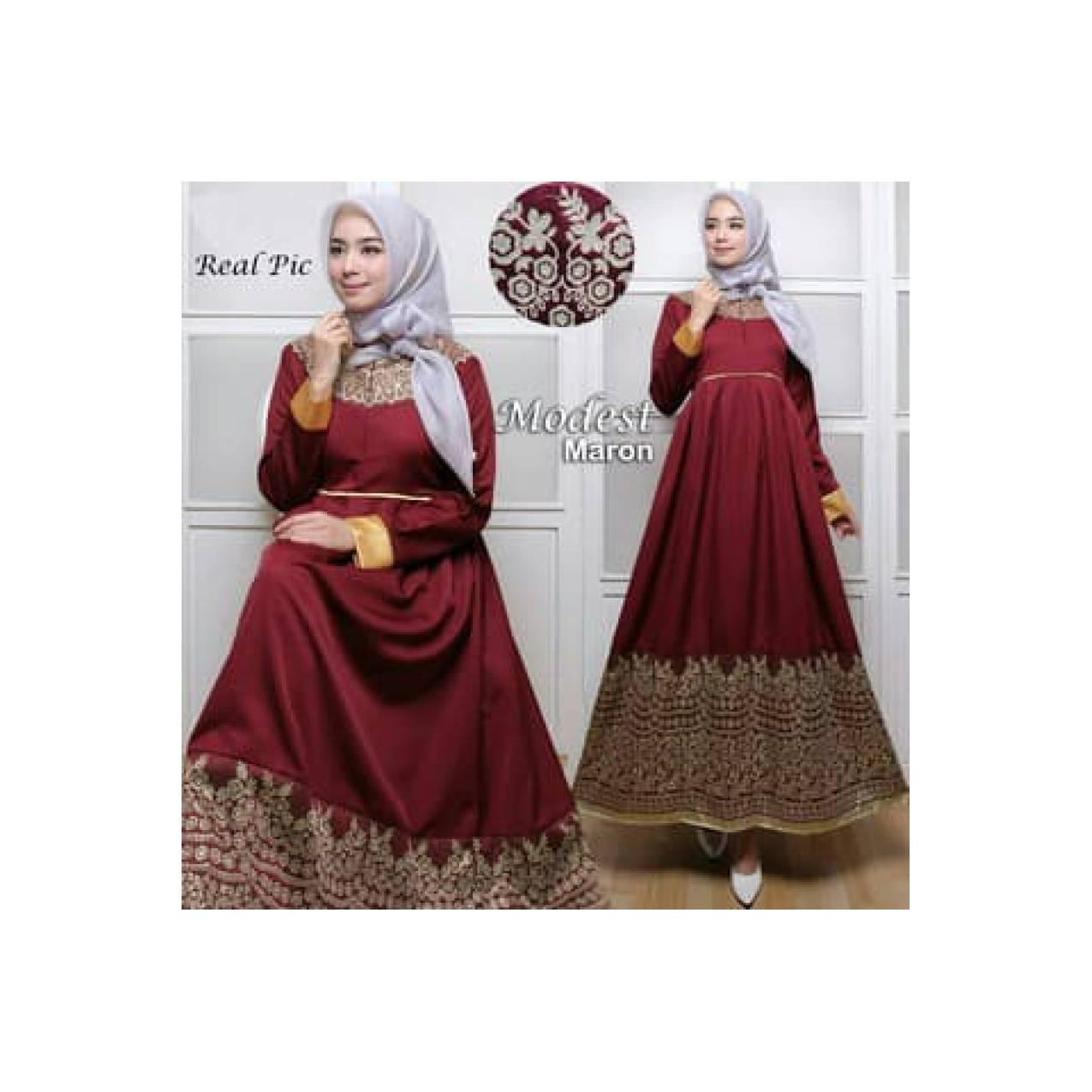 barang laris manis BAJU GAMIS BATIK REMAJA MUSLIM MODERN PESTA INDIA M