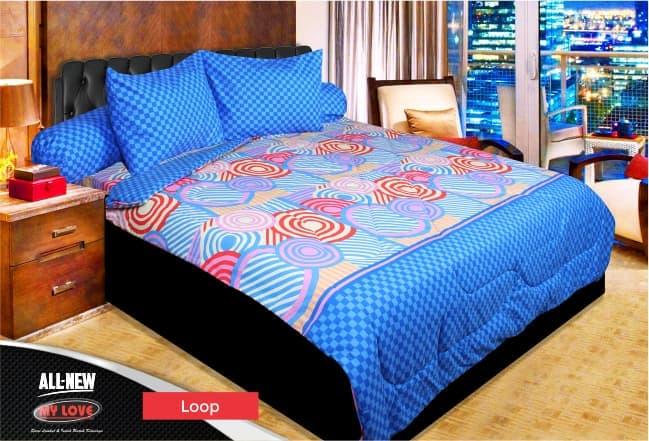 BEDCOVER SET MY LOVE LOOP No.1 KING 180 T30 BCS RING PANAH KOTAK CATUR Exclusive