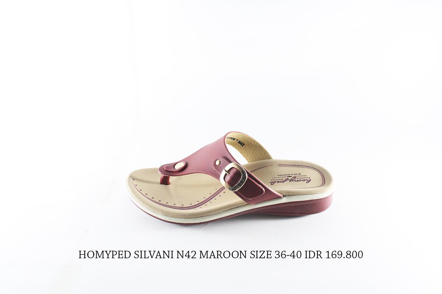 homyped silvani n42 sandal jepit wanita maroon