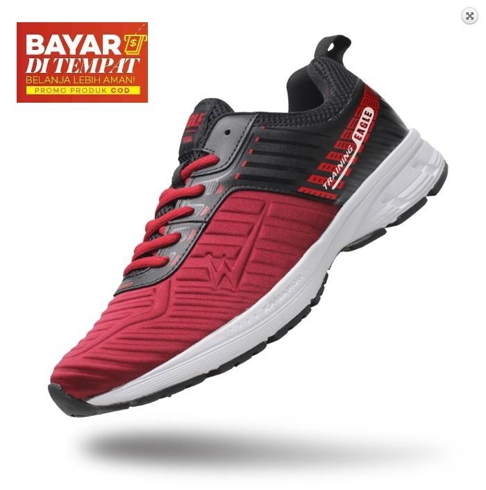 Sepatu Lari Eagle Force Running - Maroon/Black