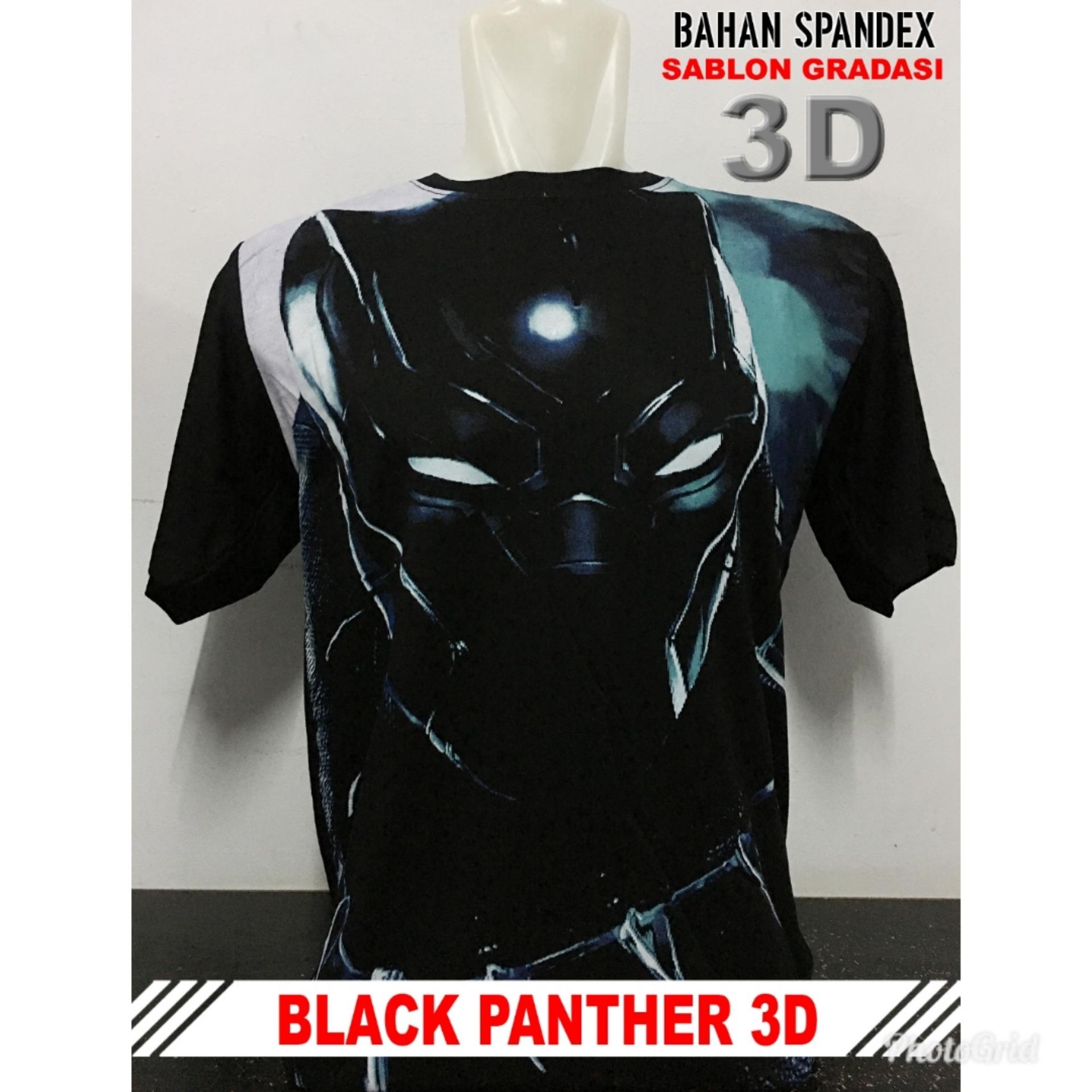 Gracestore - Kaos T-shirt Distro Premium Black Panther 3D - Hitam