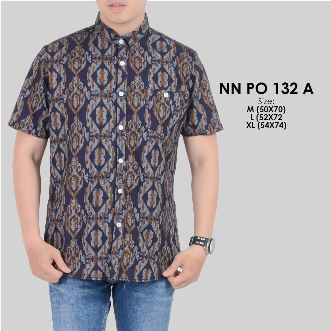 KEMEJA PRIA KEMEJA LENGAN PENDEK - KEMEJA BATIK -H-H HPD132A -RM24- Dongker Motif