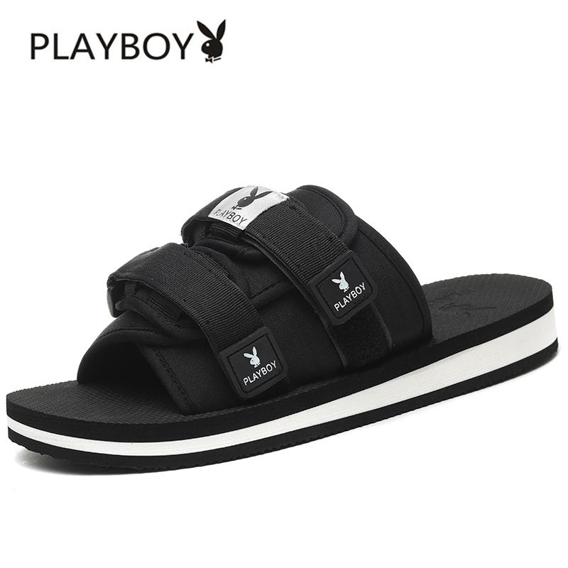 Playboy Sandal Musim Panas Laki-laki Kayu Cendana Pantai Tren Non-slip (8AX006081 Hitam)