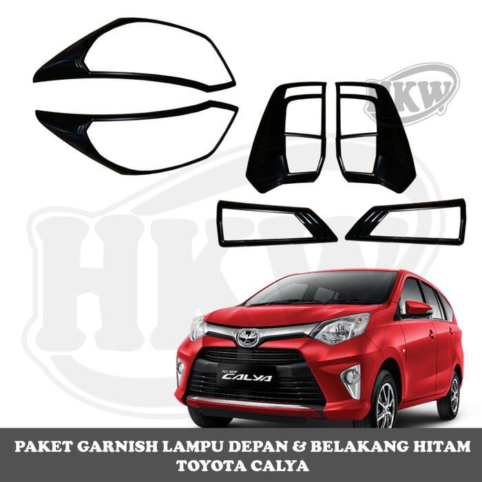 Paket Garnish Lampu Depan Belakang Hitam Mobil Calya