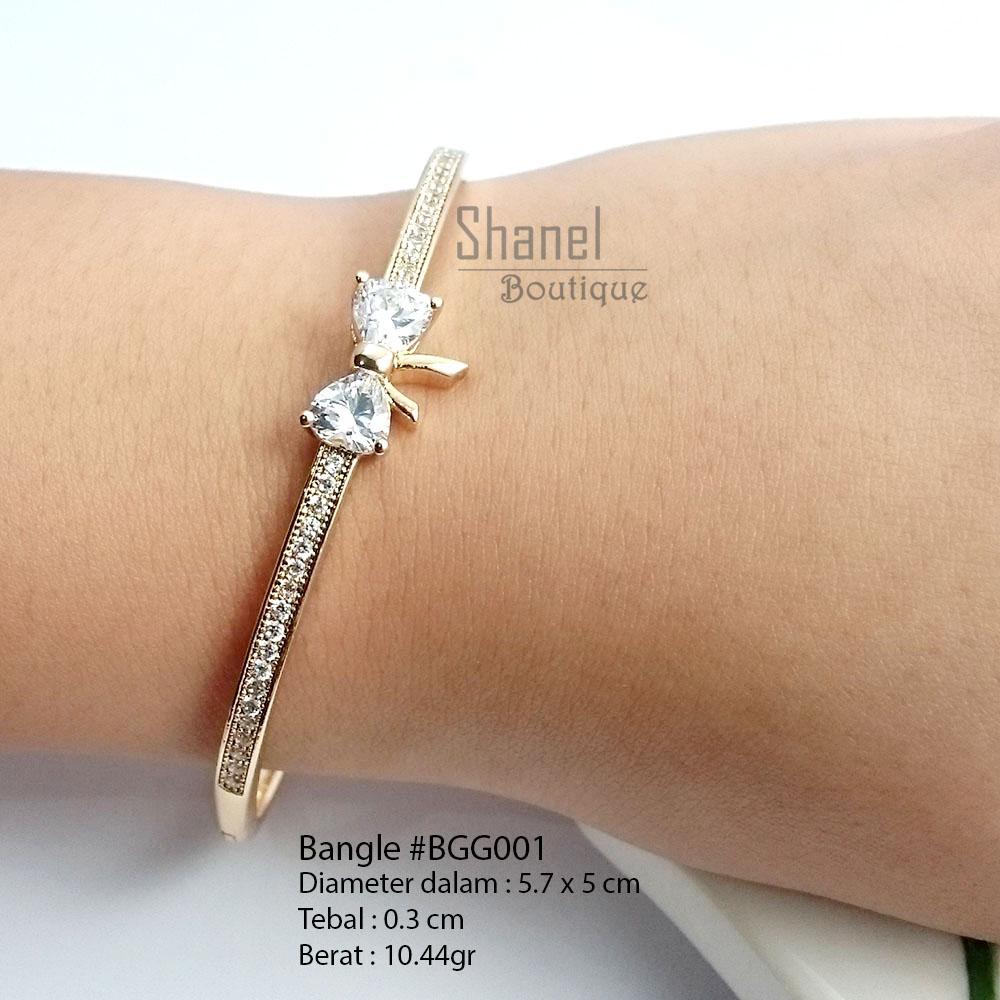 gelang tangan xuping BGG01 BENTUK PITA cocok untuk pesta mewah bangle di cocokan dengan kebaya atau gaun pesta GOLD 18K JUAL KALUNG LIONTIN CINCIN COUPLE