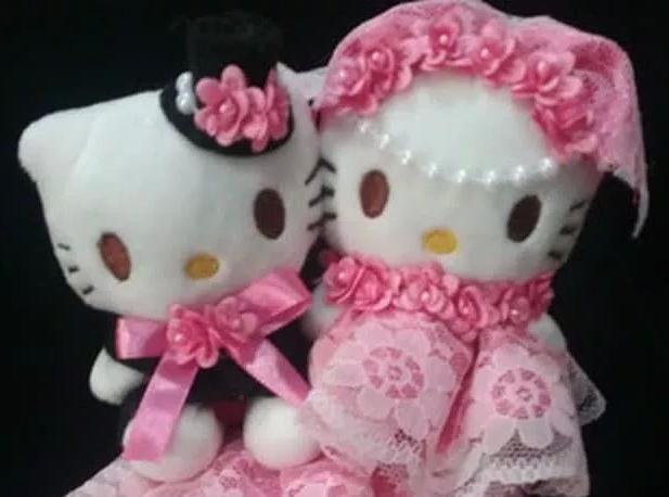 BEST SELLER!!! Boneka hello kitty sepasang pengantin couple wedding dress bride - 1pyLuS