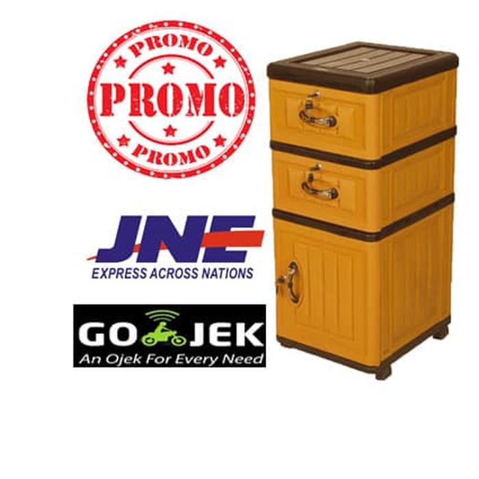 MURAH! LEMARI PLASTIK DRAWER RAK PLASTIK EXCEL 1 PINTU 2 LACI