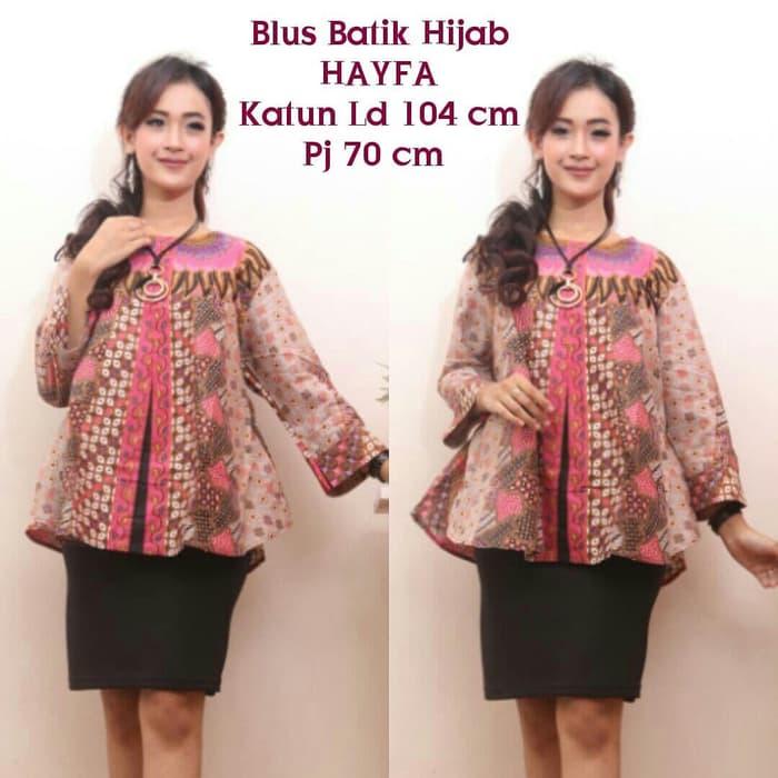 baju batik wanita BLUS HIJAB BATIK HAYFA/baju atasan/kemeja wanita/termurah dan terlaris