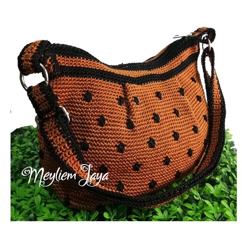 Meyliem Jaya Tas Rajut Hobo Mini Strawberry - Tembaga