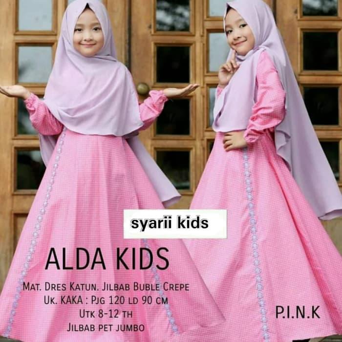 Terbaru Jual syari Murah/Grosir syari Murah/ALDA KIDS SYARI PINK PR001 Low Price!