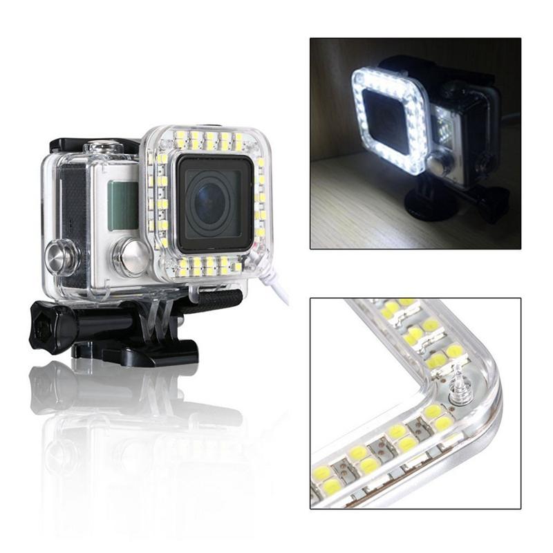 Dsstyles LED Mengisi Dudukan Lampu GoPro Pahlawan 4 3 + Casing Lensa untuk Go Pro Hero3 + 4 Pemasangan Kamera