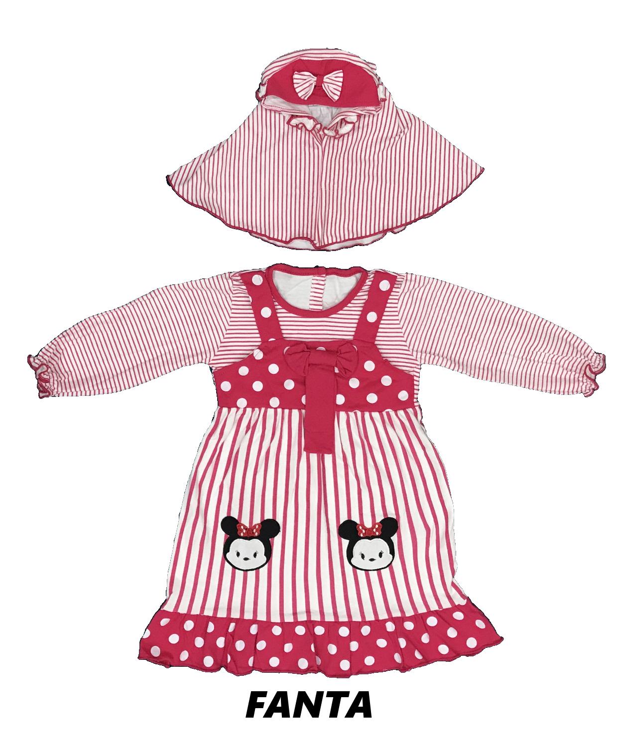 BAYIe - Baju Muslim Dress Bayi/Anak Perempuan motif Tsum-Tsum / Gamis anak cewek umur 1.5 - 3 tahun