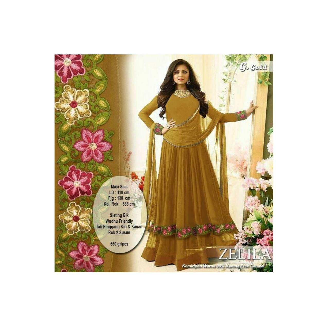 119899 GAMIS PESTA INDIA ZELILA GOLD Terbaru