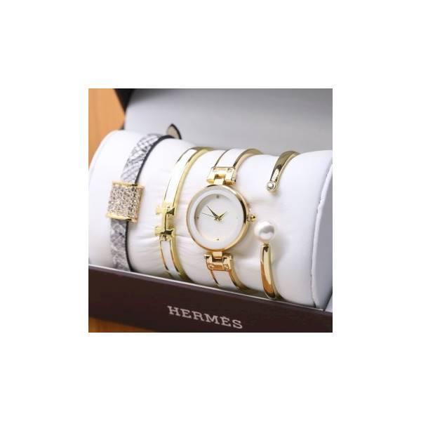 Grosir! HERMES PAKET GELANG WHITE GOLD