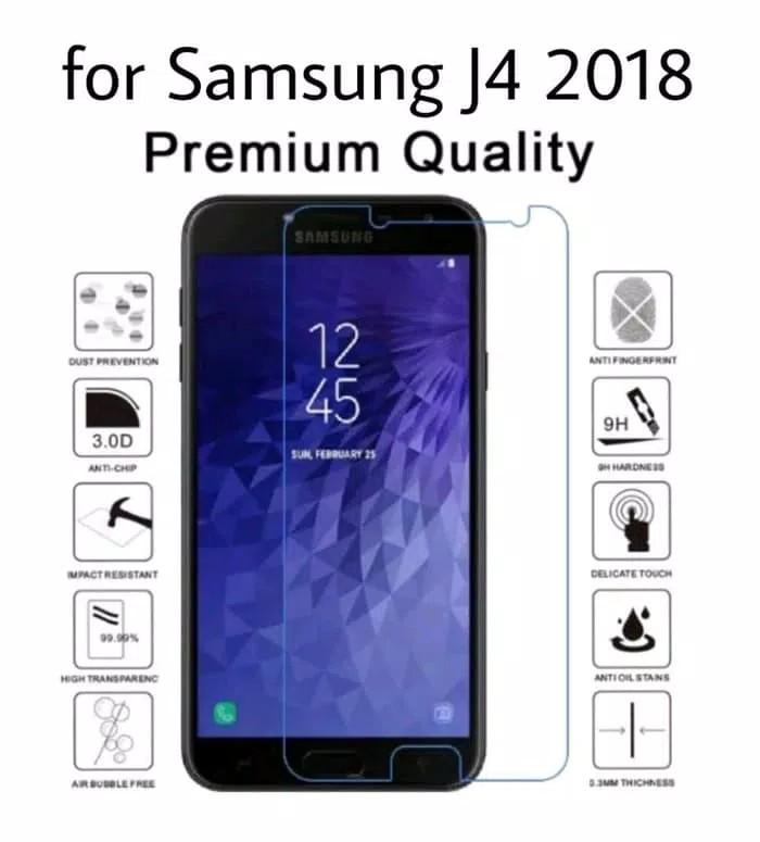 Tempered glass Compatible For Samsung J4 2018 anti gores kaca screen guard