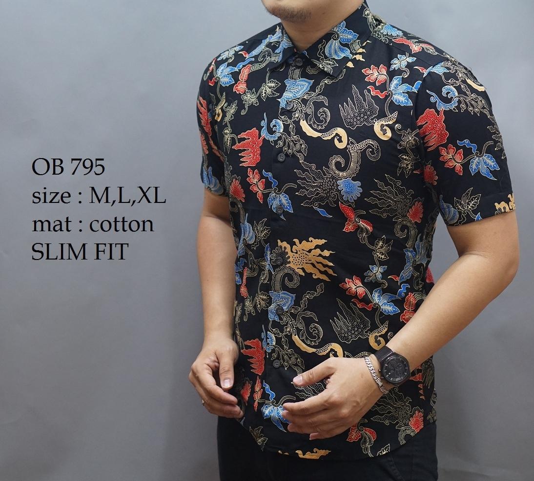 Baju Kemeja Batik Pria Slimfit Motif Modern Bahan Lembut Dan Adem Tidak Mudah Luntur Terbaru 2018