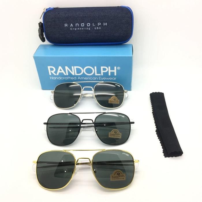 DISKON Kacamata Randolph Lensa Kaca Sunglass Pria Wanita Hitam Silver TERMURAH