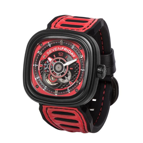 Jam Tangan Sevenfriday Seri P3B-06 Automatic Red Leather