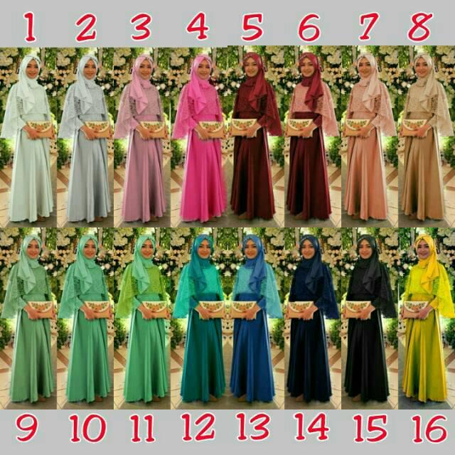 OLIVIA SYARI MAXI GAMIS balotelli + PASHMINA. Fit L / baju pesta muslim / gamis modern RETNOW GROSIR (1. PUTIH)