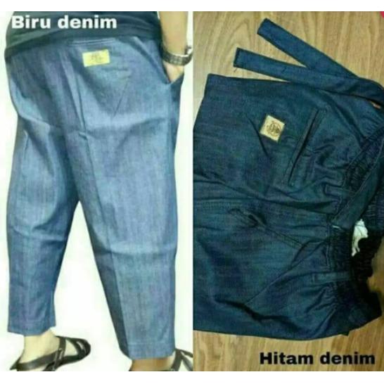 Celana Panjang Pria -Big Size 35-42 -Bahan Denim Ringan Casual Murah Berkualitas- Sirwal Begi Slim