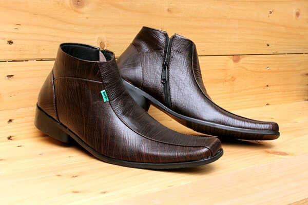 Sepatu kickers pantofel kulit asli sspi warna brown kerja kantor pria