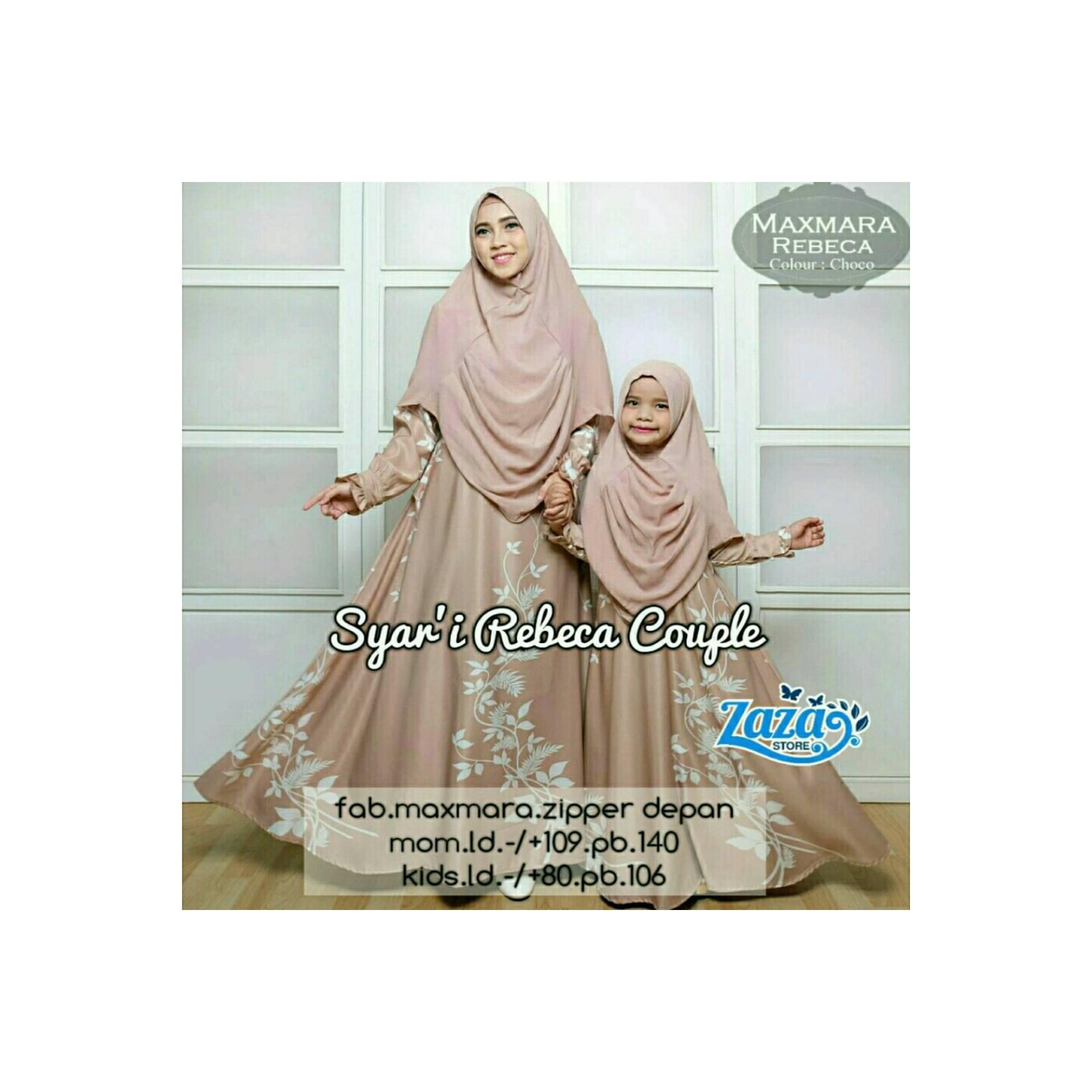 Gamis syari couple maxmara kombi buble busui/baju gamis ibu dan anak