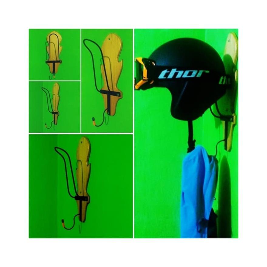 Produk Gantungan Helm / jaket / Jas Hujan / Gantungan Helm Motif Kayu