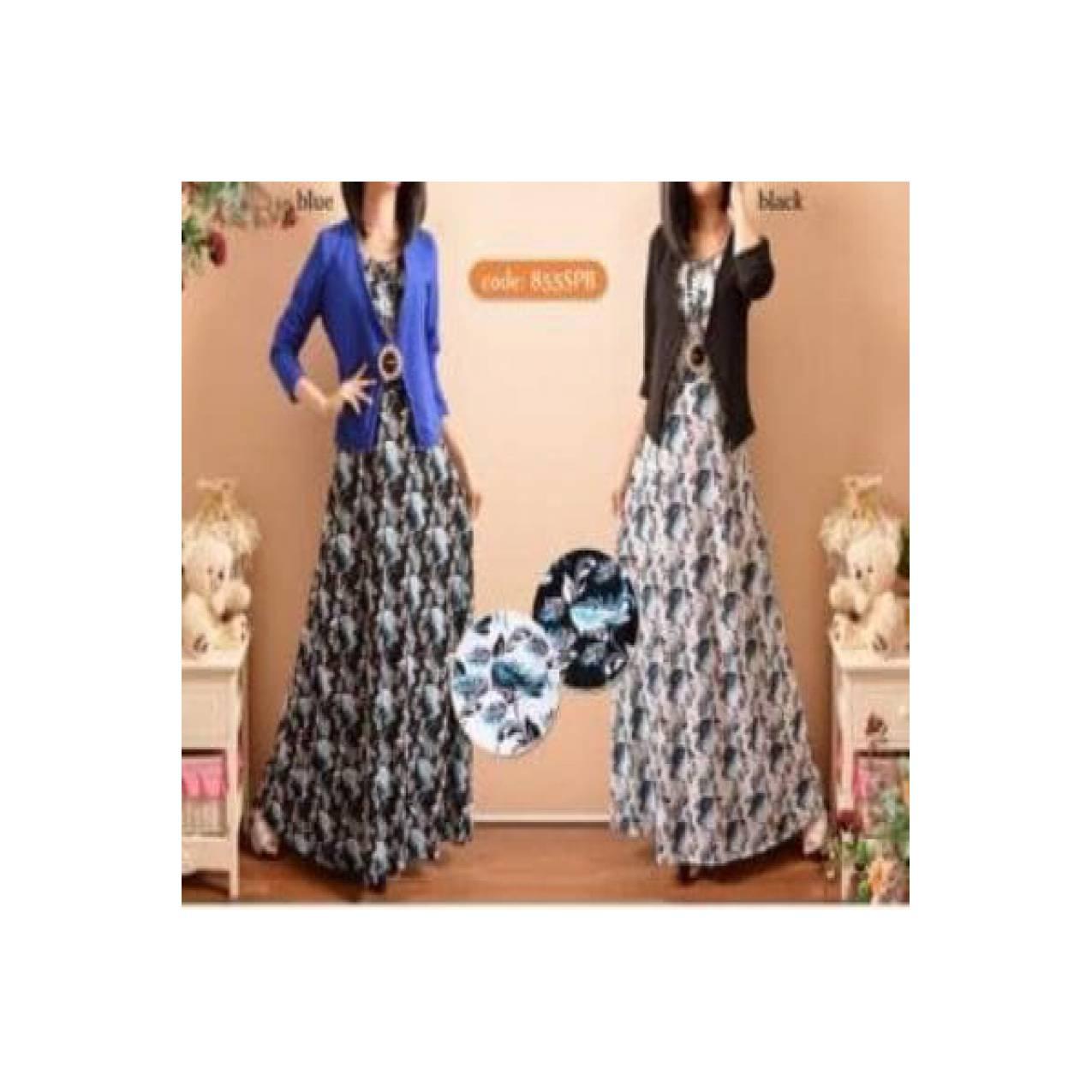 855SPB,gamis bahan spandek korea, baju muslim