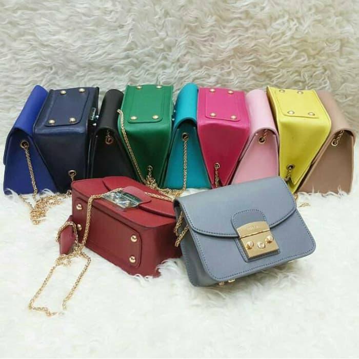 HARGA SPESIAL!!! Tas Fashion Impor Furla Full Rantai Tali Metropolis Kecil Mini Premium - ZscgMj