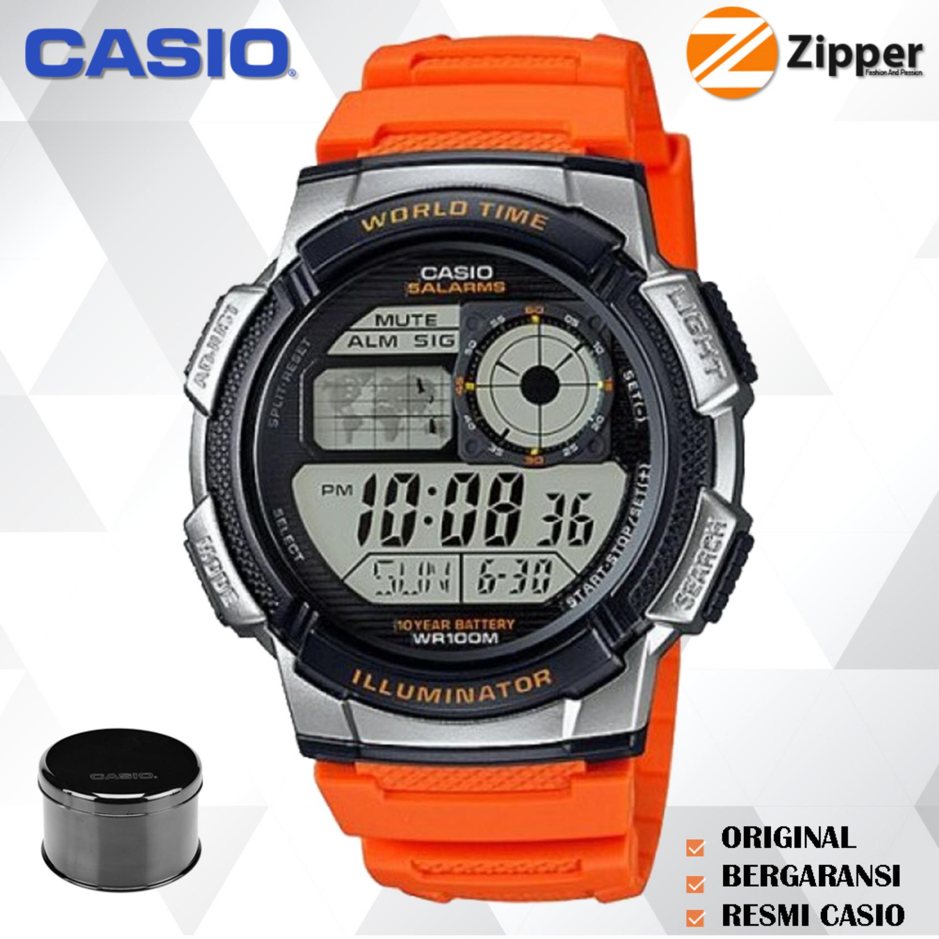 Casio Illuminator Jam Tangan Digital Men and Women AE-1000W Youth Series - Tali Karet