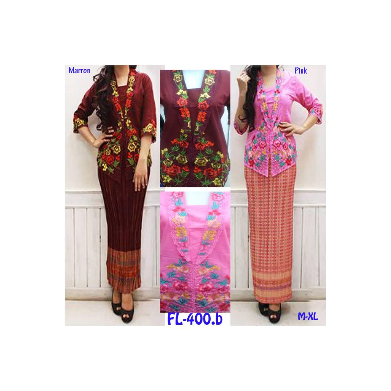 kode FL-400.a Stelan kebaya bordir bhn KATUN+rok thailand M-XL