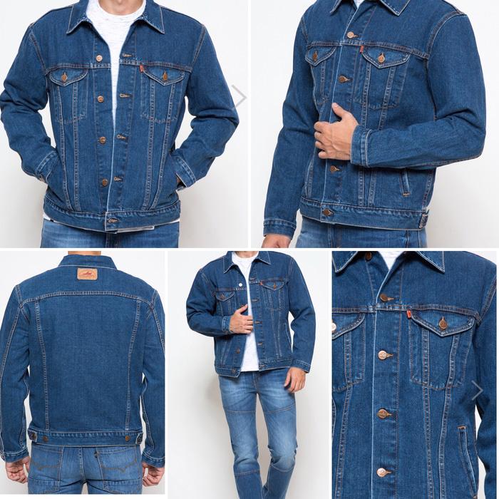 TERLARIS LEA JAKET PRIA DENIM POCKETS DARK INDIGO ORIGINAL