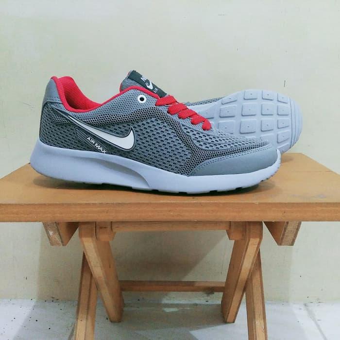 Sepatu Nike Airmax - Running Jogging Gym - Full Abu Kombinasi Merah / Sepatu Sneacker / Sepatu Terlaris / Sepatu Berkualitas / Sepatu Original / Sepatu Running / Sepatu Sekolah / Sepatu Terlaris / Sepatu Kets / Sepatu Sport / Sepatu Olahraga / Sepatu Tren