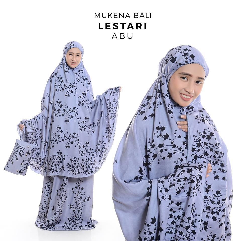 MUKENA DEWASA RAYON BALI SETELAN LESTARI TAS DOMPET (COKLAT SUSU)
