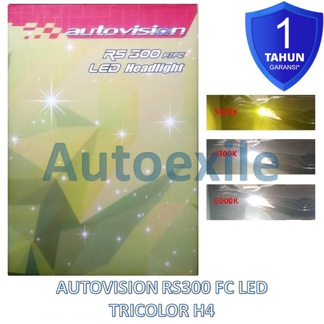 Autovision RS300 FC LED 3 Warna H4 3000K Emas 4300K Kuning 6000K Putih Seoul RS-300 Lampu Mobil Tricolor Terang Awet Fokus Garansi