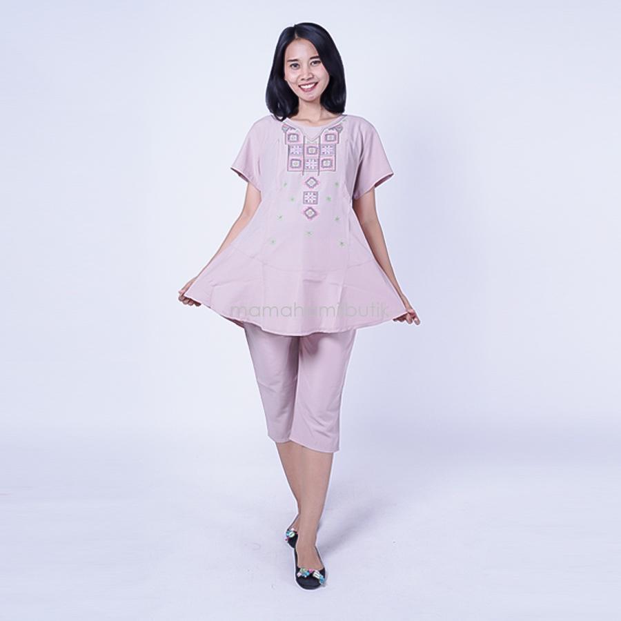 Ning Ayu Setelan Hamil Menyusui 7/8 Cristic - STD 74 / Baju Menyusui Lengan Panjang / Baju Atasan Menyusui / Baju Menyusui Muslimah / Baju Muslim Wanita untuk Ibu Menyusui/ Baju Hamil Untuk Kerja / Baju Hamil Untuk Kerja Modis