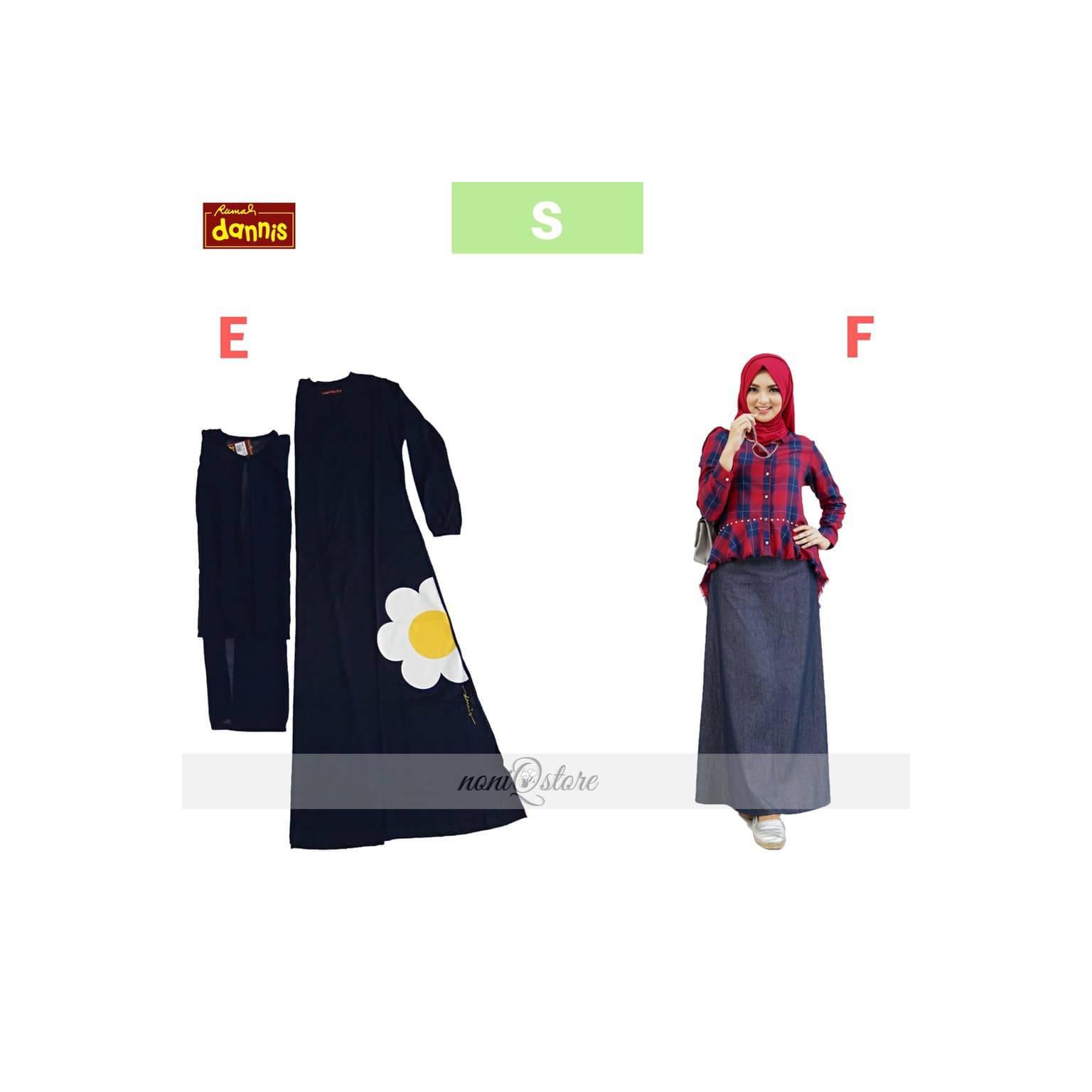 Abaya Dewasa DANNIS Size S Gamis Ibu Setelan Dewasa Baju Muslim 01 02