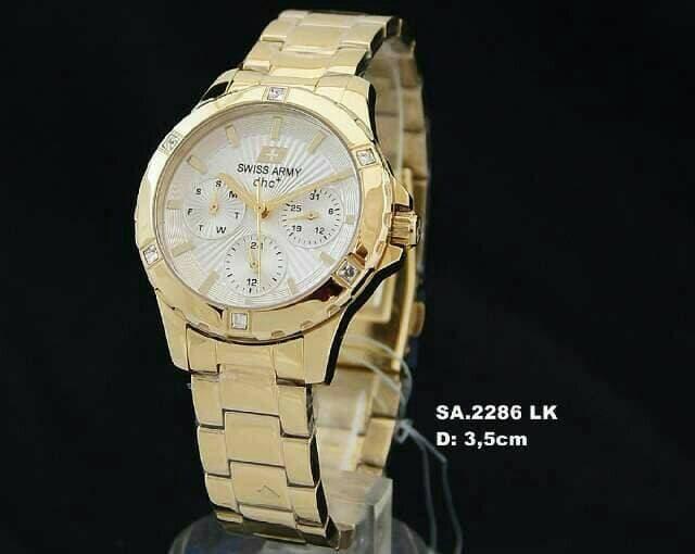 Harga Spesial!! Jam Tangan Cewek/Wanita Swis Army 2286 Gold Original - ready stock