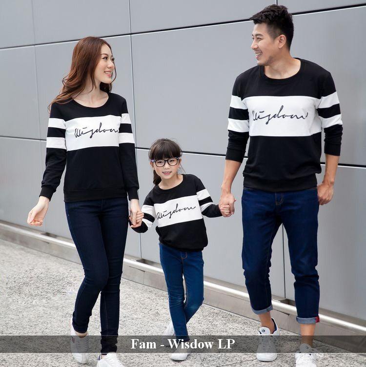 FamilyCouple Kaos Couple Keluarga 1 Anak Terbaru Baju Family Lengan Pajang Simple Wisdow